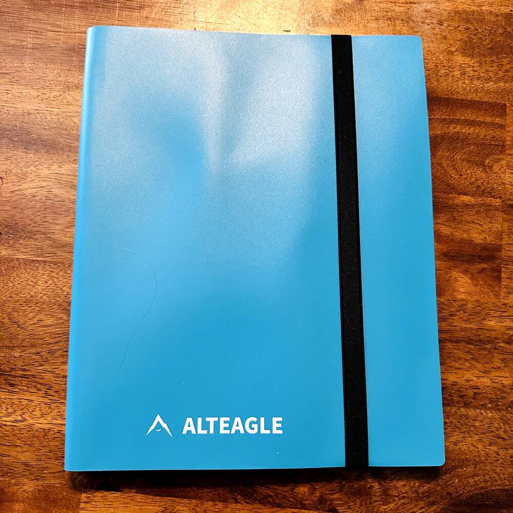Alteagle Trading Card Holder Binder 9 Pocket Card Sleeves Elastic Closing Strap